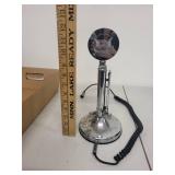 Vintage Chrome Gooseneck Microphone with Eagle Emblem