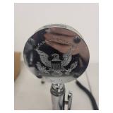 Vintage Chrome Gooseneck Microphone with Eagle Emblem