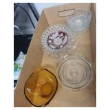 Collection of 6 Vintage Glass Bowls and Dishes Assorted Styles