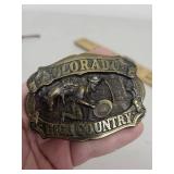 Collection of 4 Vintage Belt Buckles, Leather Key Holder, and Pipe Shaped Keychain