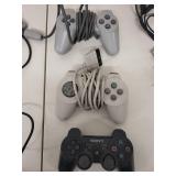 Sony PlayStation SCPH-5501 Console Lot with Controllers, Memory Card, and Games