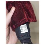 Pair of Springford Porcelain Dolls in Burgundy Velvet Outfits