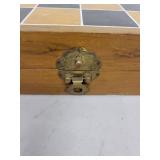 Carved Wooden Chess Set with Hinged Storage Box