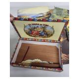 Collection of Art Prints, Books, and La Aroma de Cuba Cigar Box