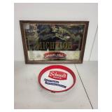 Michelob Bar Mirror and Schmidt Beer Tray Collectible Set
