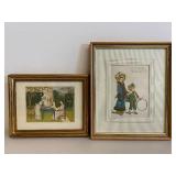 Set of 2 Framed Antique Style Prints by Yew Tree Enterprises
