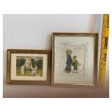Set of 2 Framed Antique Style Prints by Yew Tree Enterprises