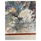 Framed Watercolor Landscape Painting with Golden Frame