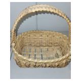 Handmade Woven Basket and Signed Decorative Wooden Birdhouse