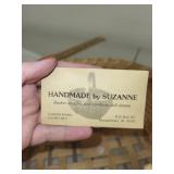 Handmade Woven Basket and Signed Decorative Wooden Birdhouse