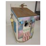 Handmade Woven Basket and Signed Decorative Wooden Birdhouse