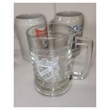 Collection of 4 Beer Steins and Mugs - Commemorative and German Motifs
