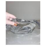 Vintage Swirl Art Glass Bowl Clear 8 Inch Decorative Dish