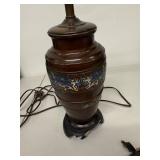Vintage Japanese Cloisonne Table Lamp with Decorative Enamel Bands