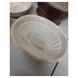 Collection of 7 Vintage Ceramic Jelly Molds with Embossed Designs