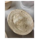 Collection of 7 Vintage Ceramic Jelly Molds with Embossed Designs