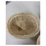 Collection of 7 Vintage Ceramic Jelly Molds with Embossed Designs