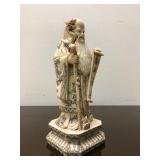Large Vintage Hand Carved Chinese Bone Figure #3