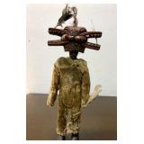 Old Vintage Handmade Wooden African Senufo Figure w/Frie Spitter Mask