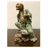 Large Vintage Signed Chinese Terra Cotta or Ceramic Figure