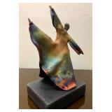 Wonderful Large Raku Pottery Sculpture of a Dancer