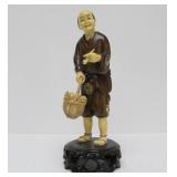 Carved Vintage Faux Ivory or Bone/Wood Oriental Figure #10