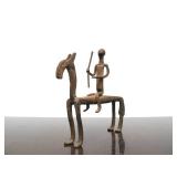 Old Vintage Iron Dogon Equestrian Sculpture