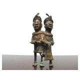 Antique African Bronze Conjoined Figural Sculpture