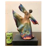 Wonderful Large Raku Pottery Sculpture of a Dancer