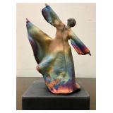 Wonderful Large Raku Pottery Sculpture of a Dancer