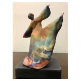Wonderful Large Raku Pottery Sculpture of a Dancer