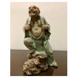 Large Vintage Signed Chinese Terra Cotta or Ceramic Figure