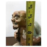 Large Vintage Signed Chinese Terra Cotta or Ceramic Figure
