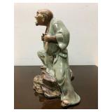 Large Vintage Signed Chinese Terra Cotta or Ceramic Figure