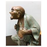 Large Vintage Signed Chinese Terra Cotta or Ceramic Figure
