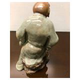 Large Vintage Signed Chinese Terra Cotta or Ceramic Figure