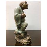 Large Vintage Signed Chinese Terra Cotta or Ceramic Figure