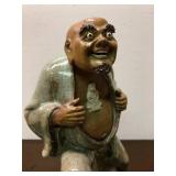 Large Vintage Signed Chinese Terra Cotta or Ceramic Figure