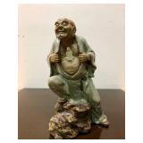 Large Vintage Signed Chinese Terra Cotta or Ceramic Figure