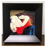 Framed Signed Enameled Cubist Style Artwork