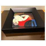 Framed Signed Enameled Cubist Style Artwork