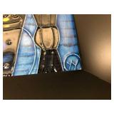 Framed Signed Enameled Cubist Style Artwork