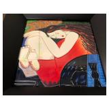 Framed Signed Enameled Cubist Style Artwork