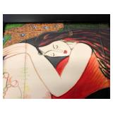 Framed Signed Enameled Cubist Style Artwork