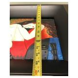 Framed Signed Enameled Cubist Style Artwork