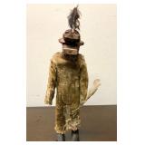 Old Vintage Handmade Wooden African Senufo Figure w/Frie Spitter Mask