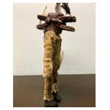 Old Vintage Handmade Wooden African Senufo Figure w/Frie Spitter Mask