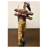 Old Vintage Handmade Wooden African Senufo Figure w/Frie Spitter Mask