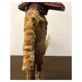 Old Vintage Handmade Wooden African Senufo Figure w/Frie Spitter Mask