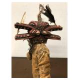 Old Vintage Handmade Wooden African Senufo Figure w/Frie Spitter Mask